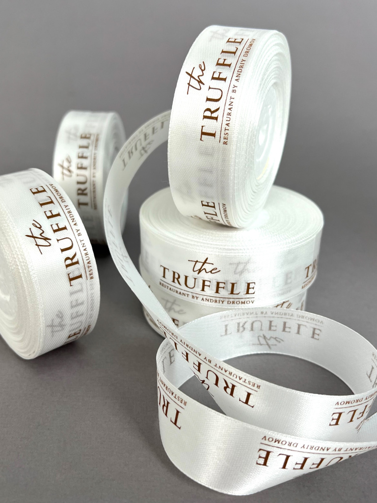 атласна стрічка з логотипом, друк на стрічках Одеса, брендовані стрічки Integra